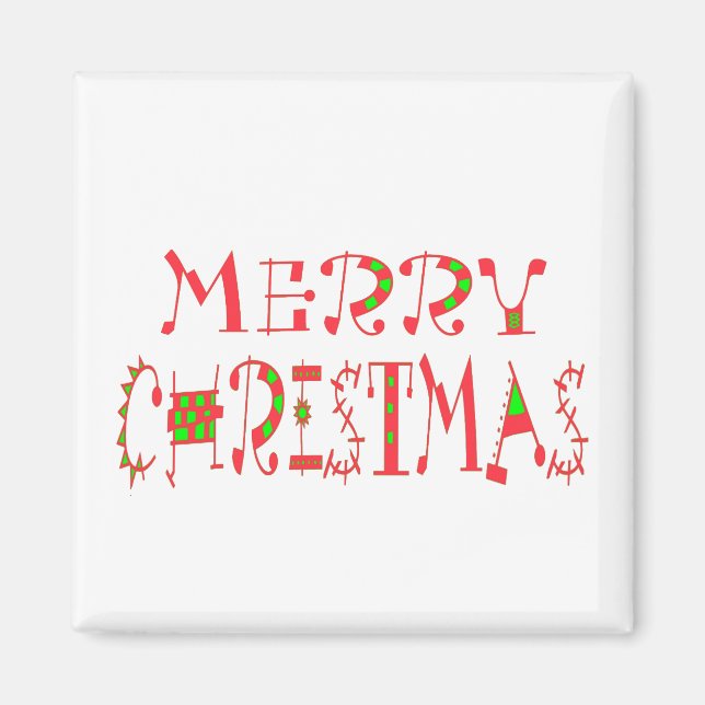 God jul Text Mönster Design: Festive Art Magnet (Framsidan)