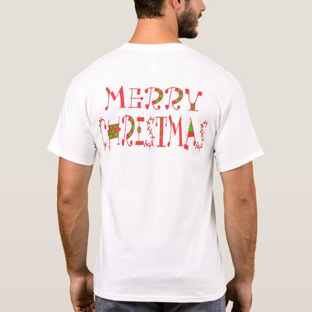 God jul Text Mönster Design: Festive Art T Shirt (Baksida)