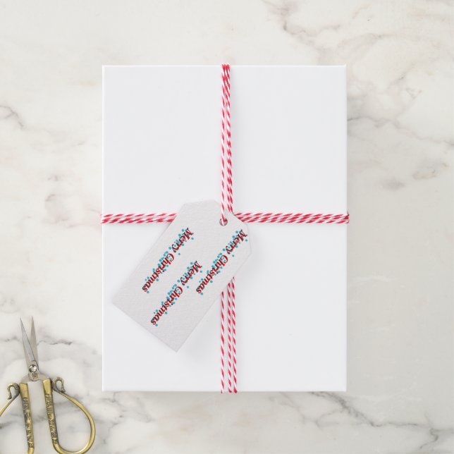 God jul text på presentetikett (Med Snöre)