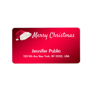 God jul Text Red Handskriftlig Tomt Adressetikett