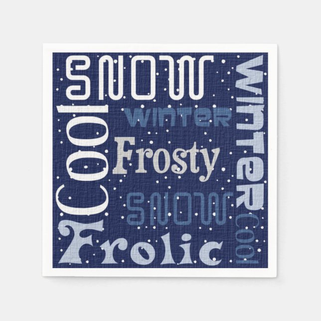 God jul Thézed Blue Pappersservett (Framsidan)