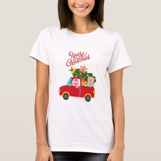 God jul Three Little Piggys T Shirt (Framsida)