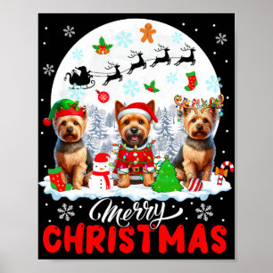 God jul Three Santa Elf Reindeer Norwich T Poster