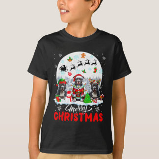 God jul Three Santa Elf Reindeer Pit Bulls T Shirt