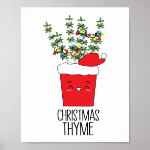 God jul Thyme Herb Pun Poster