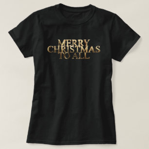God jul till all Elegant Faux Golden Text T Shirt