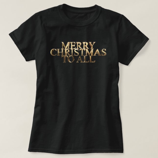 God jul till all Elegant Faux Golden Text T Shirt (Design framsida)