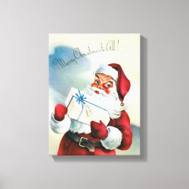 God jul till alla (Vintage Jultomten) Canvastryck