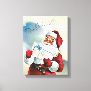 God jul till alla (Vintage Jultomten) Canvastryck