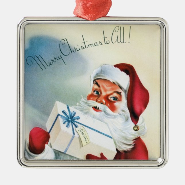 God jul till alla (Vintage Jultomten) Julgransprydnad Metall (Framsidan)