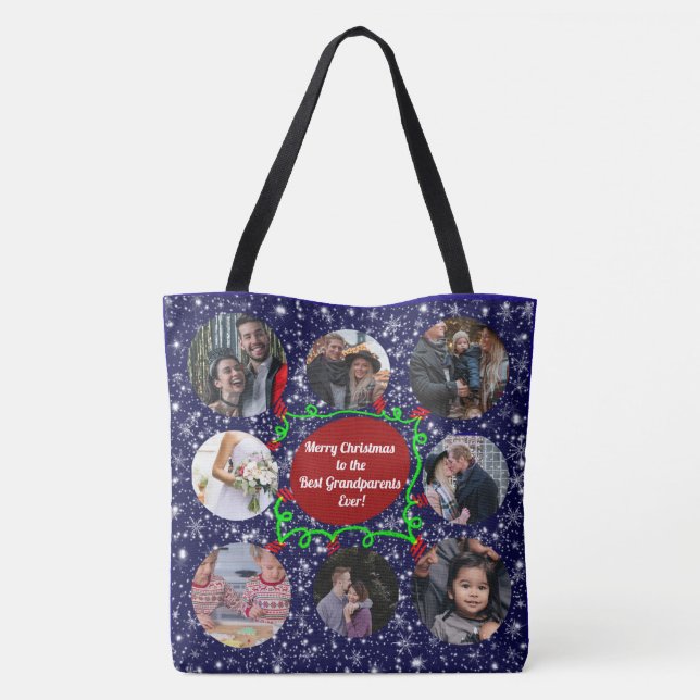 God jul till Best Grandparent,16 Foton Tygkasse (Baksida)