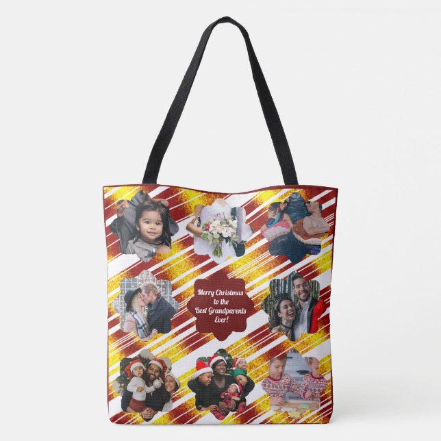 God jul till Best Grandparent 16 Photos Tygkasse (Baksida)