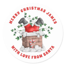 God jul till Child från Santa Skorsten