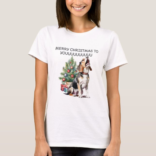 God jul till dig Beagle T Shirt (Framsida)