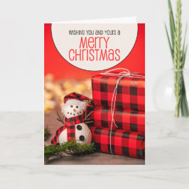 God Jul till dig och dina söta snömannen Helgkort