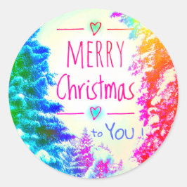 GOD JUL TILL DIG STICKER RUNT KLISTERMÄRKE