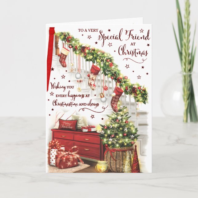 God jul till en mycket Speciell vänskaplig jul Kort (Framsida)