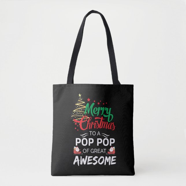 God jul till en Pop Pop Pop Underbara Fantastisk Tygkasse (Framsida)