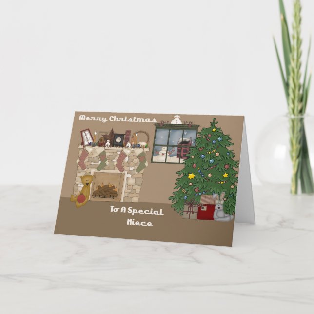 God jul till en speciell brorsdotter helgkort (Framsida)