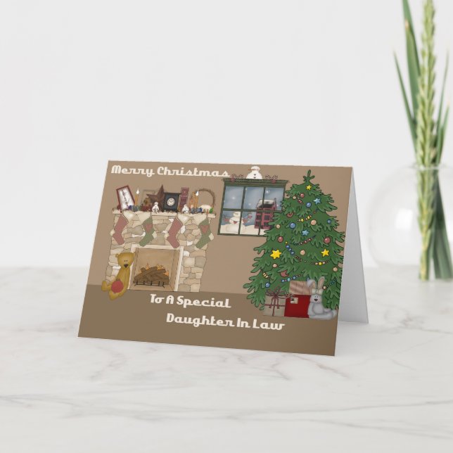 God jul till en speciell dotter i lag helgkort (Framsida)