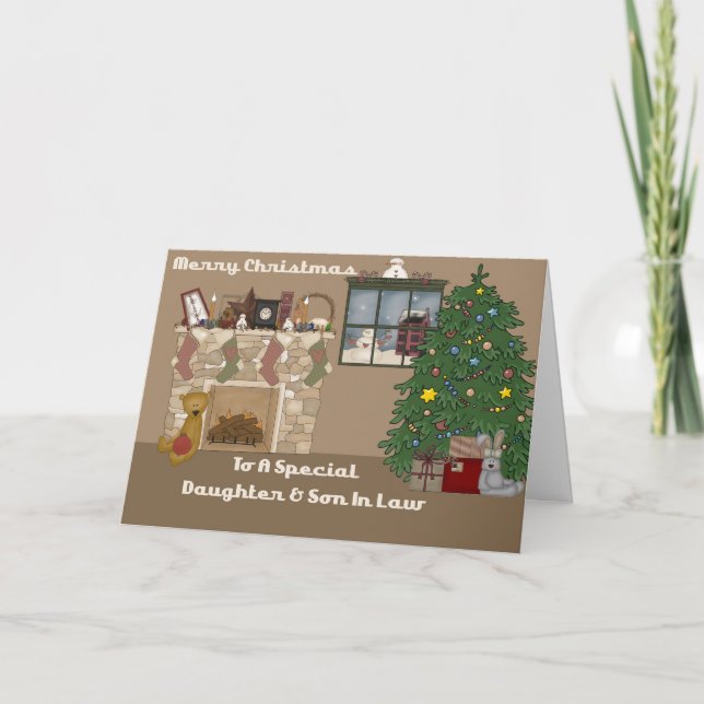 God jul till en speciell dotter & Son i lag Helgkort (Framsida)