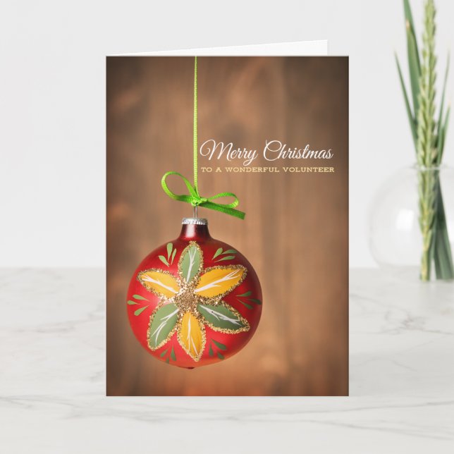 God jul till en underbar volontär helgkort (Framsida)