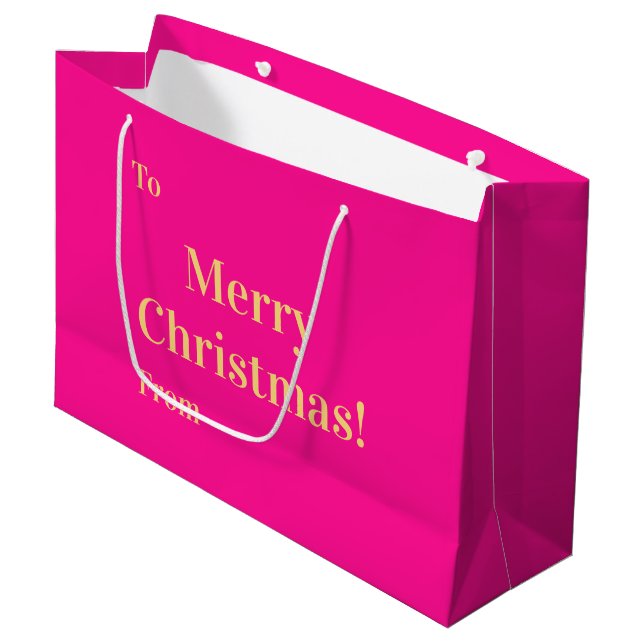 God Jul Till Från Hot Pink Guld (Framsidan Vinklad)