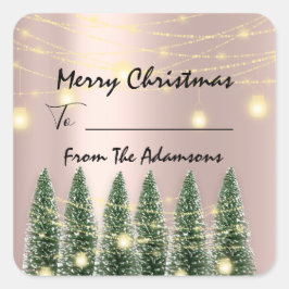 God jul till..från Namn Helgdagar Träd Fyrkantigt Klistermärke
