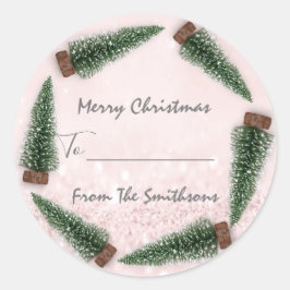 God jul till..från Namn Helgdagar Träd Runt Klistermärke