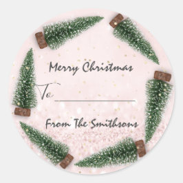God jul till..från Namn Helgdagar Träd Runt Klistermärke