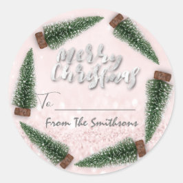 God jul till..från Namn Helgdagar Träd Runt Klistermärke