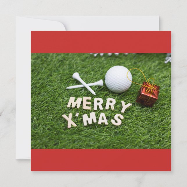 God jul till golfer med golf boll och gåva (Framsida)