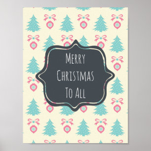 God jul till hela jul Mönster Poster