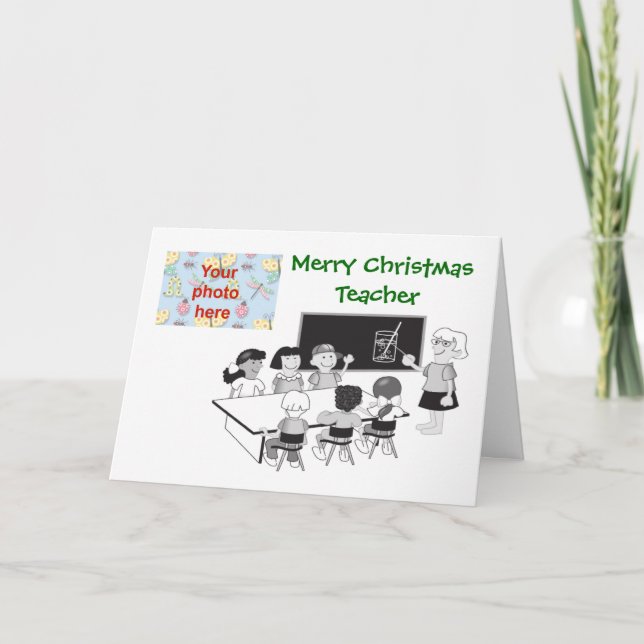 God jul till lärarskola lägg till bild helgkort (Framsida)