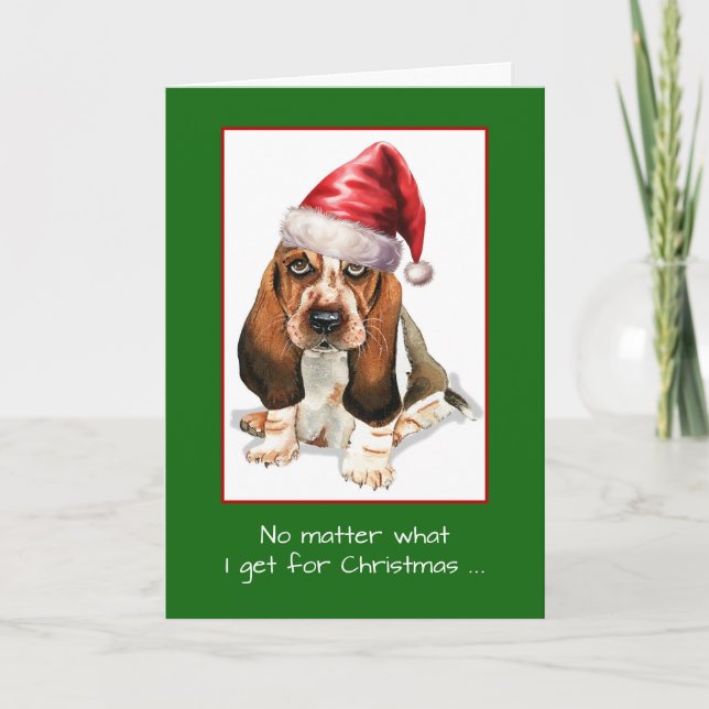 God jul till Loved One med Basset Hound Hund Kort (Framsida)