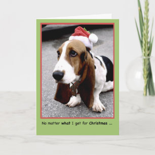 God jul till Loved One med Basset Romantik Kort