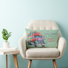 God jul till min GAY TRUCKER MAKE Lumbarkudde