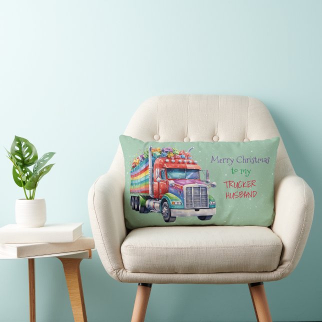 God jul till min GAY TRUCKER MAKE Lumbarkudde (Stol)