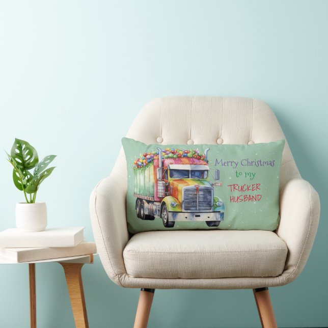 God jul till min GAY TRUCKER MAKE Lumbarkudde (Stol)