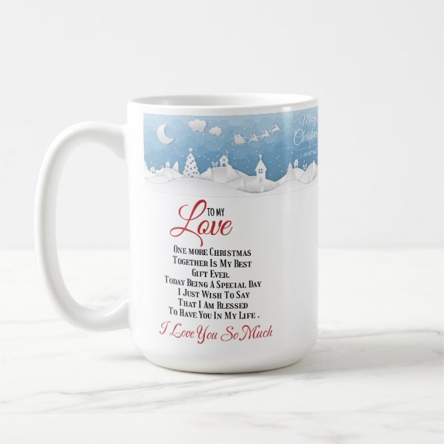 God Jul Till Min Kärlek,Julpresent  Kaffemugg (Vänster)