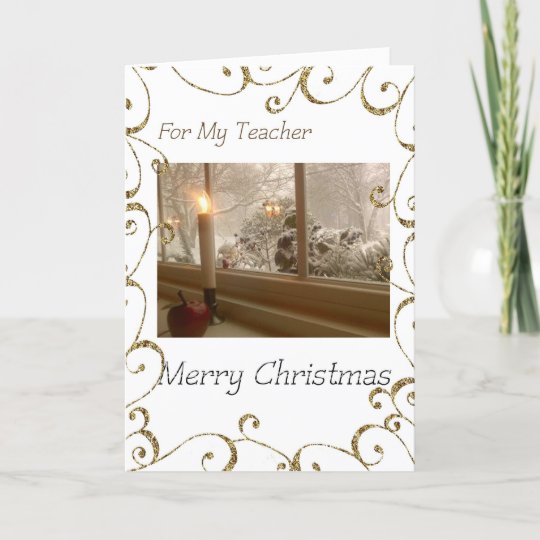 God jul till min lärare helgkort Zazzle.se