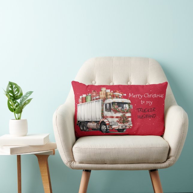 God jul till min TRUCKER MAKE Lumbarkudde (Stol)