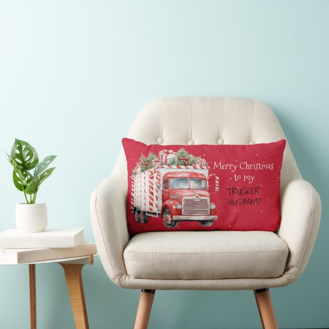 God jul till min TRUCKER MAKE Lumbarkudde (Stol)