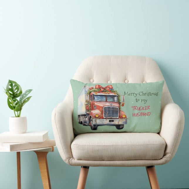 God jul till min TRUCKER MAKE Lumbarkudde (Stol)