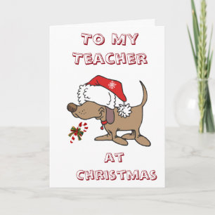 GOD JUL till MY ****TEACHER*** (SANTA HUND) Helgkort