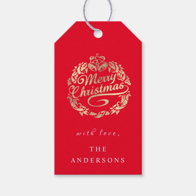 God jul till Namn, Royalet Red Guld Presentetikett (Framsidan)