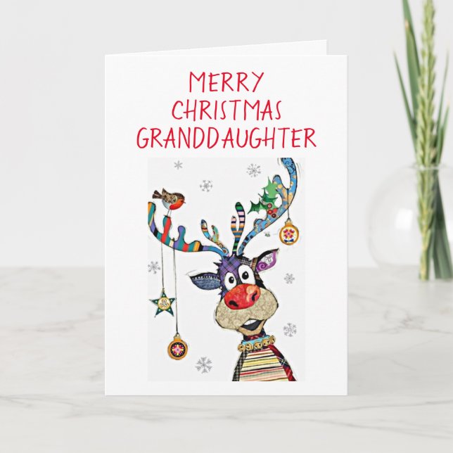 *GOD JUL* till vår *GRANDDAUGHTER* CHRISTMAS Helgkort (Framsida)