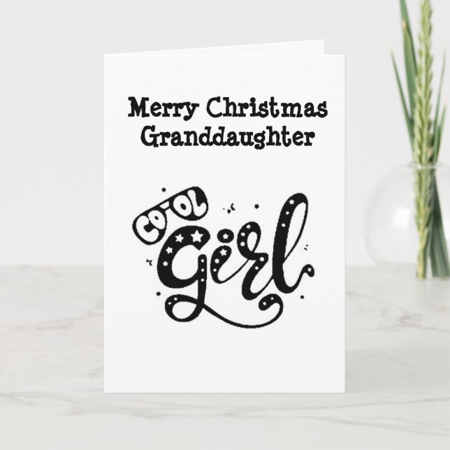*GOD JUL* till vår *GRANDDAUGHTER* CHRISTMAS Helgkort (Framsida)