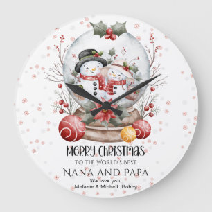 God Jul till världens bästa farföräldrar Stor Klocka