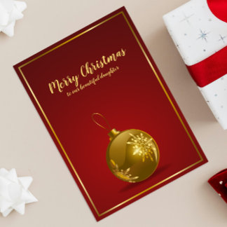 God jul till vårt dotterkort till Guld Tack Kort